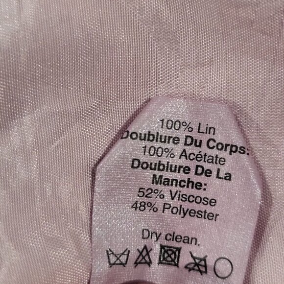 J Crew Purple Linen Blazer with Black Piping, Size 2 (fits 4) 100% Linen - Picture 10 of 10